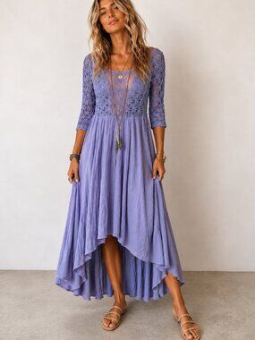 Free People Lavender Lace Midi Dress